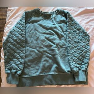 Zara Kids Crewneck Sweater with Quilted Sleeves - Teal